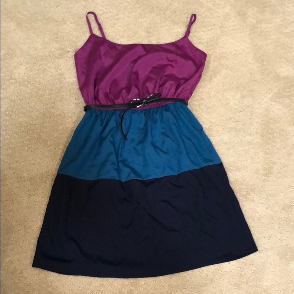 Colorblock Sundress, with belt. NWT